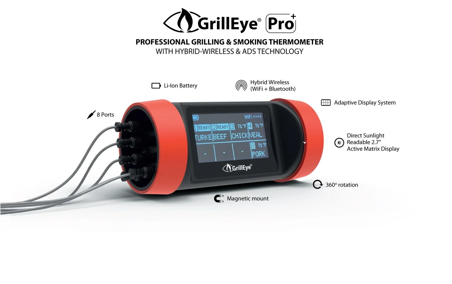 GrillEye Pro Plus Smart Bluetooth Grillthermometer Mit Cloud Funktion 2 GrillEye Pro Plus Smart Bluetooth Grillthermometer Mit Cloud Funktion - Image 2