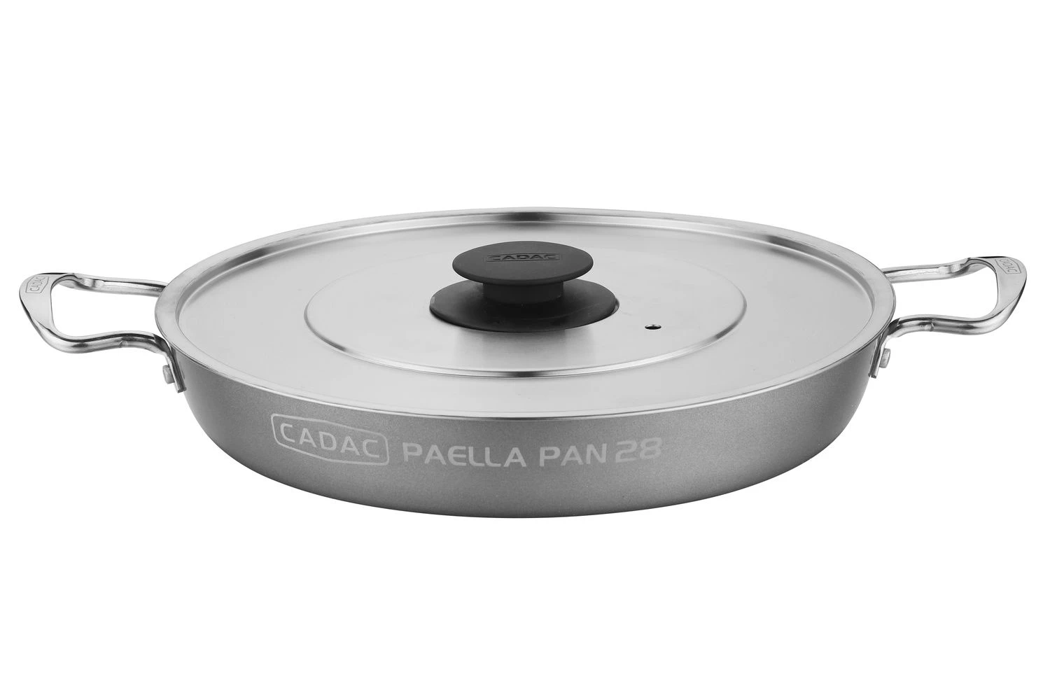 CADAC Paella Pfanne Ø28cm Grau Mit Deckel Für Grillo Chef 40 / Citi Chef 40 / Safari Chef 30 1 CADAC Paella Pfanne Ø28cm Grau Mit Deckel Für Grillo Chef 40 / Citi Chef 40 / Safari Chef 30