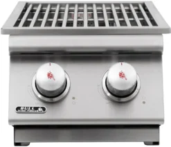 BULL Einbau Seitenbrenner Double / Edelstahl / Slide-In