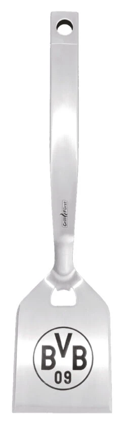 Grillfürst Premium Grillbesteck Set Mit Grillzange, -Wender Und -Gabel - Borussia Dortmund Edition In Geschenkverpackung -Grill Welt Geschäft BVB Premium Grillwender Edelstahl