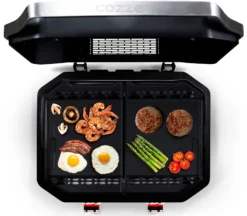 COZZE Plancha 600 / Plancha Grill Mit 2 Gusseisen Grillplatten 14 COZZE Plancha 600 / Plancha Grill Mit 2 Gusseisen Grillplatten -Grill Welt Geschäft COZZE Plancha 600 2 Brenner Gasgrill Food Topview