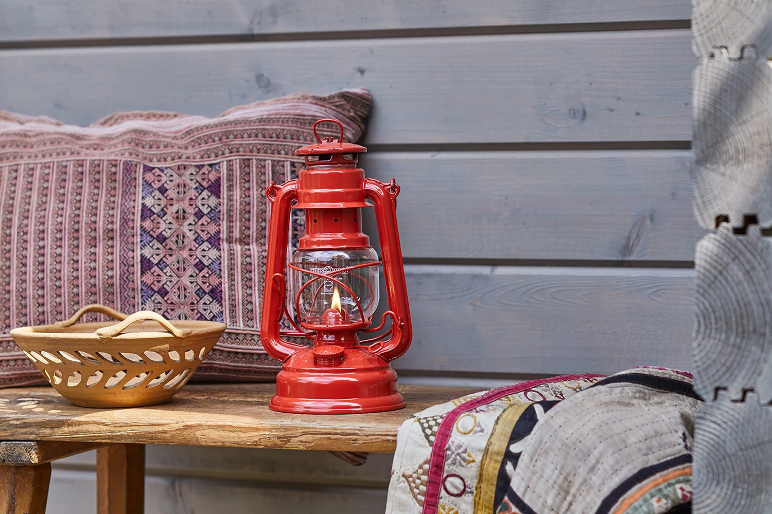 Grill Welt Geschäft -Grill Welt Geschäft Feuerhand Sturmlaterne 276 Brick Red Lifestyle