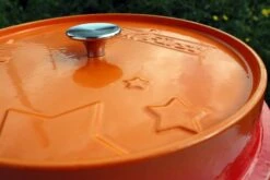 Grillfürst Emaillierter Dutch Oven Ohne Füsse DO12 - Orange -Grill Welt Geschäft Grillfuerst Dutch Oven Emaillierung orange