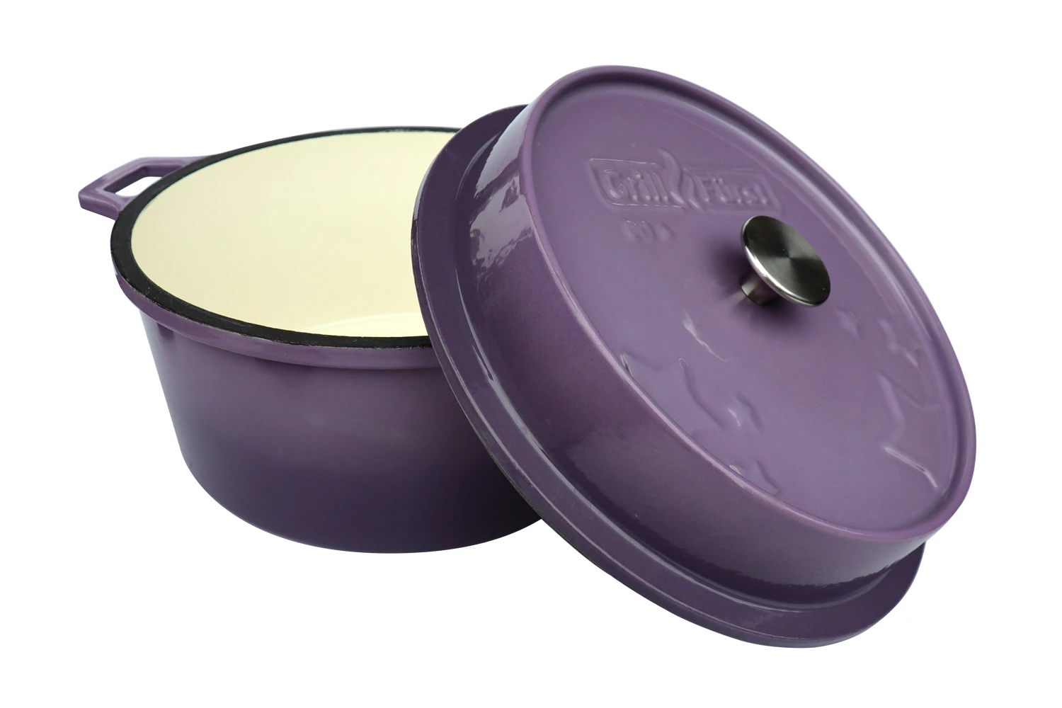 Grillfürst Emaillierter Dutch Oven Ohne Füsse DO6 - Lila 1 Grillfürst Emaillierter Dutch Oven Ohne Füsse DO6 - Lila