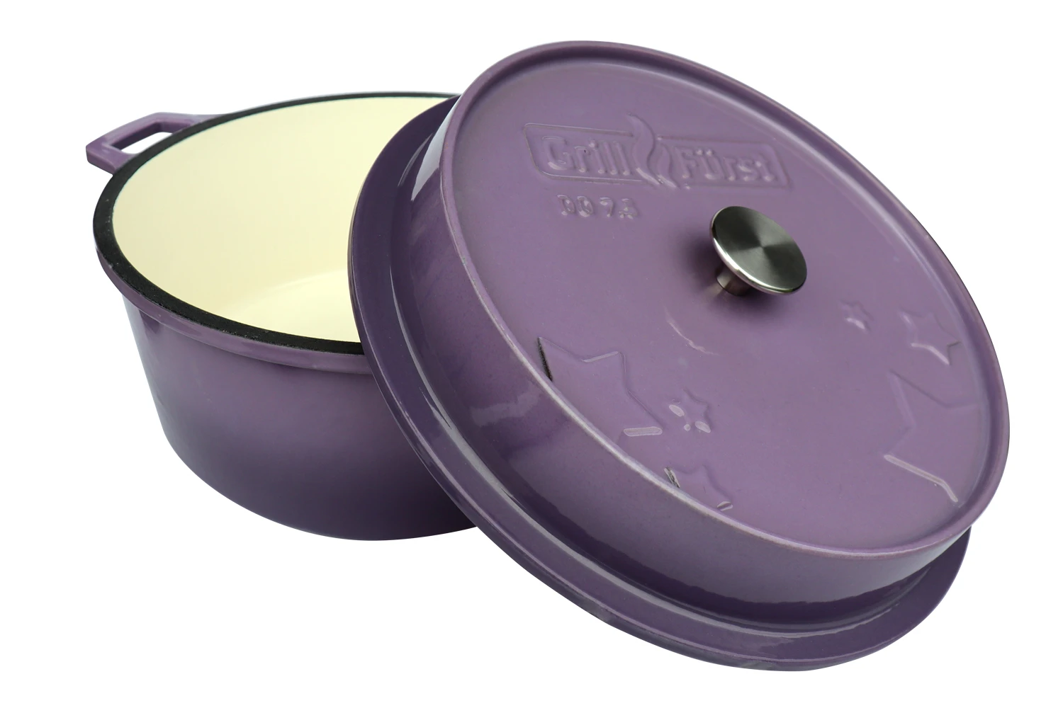 Grillfürst Emaillierter Dutch Oven Ohne Füsse DO7,5 - Lila 1 Grillfürst Emaillierter Dutch Oven Ohne Füsse DO7,5 - Lila