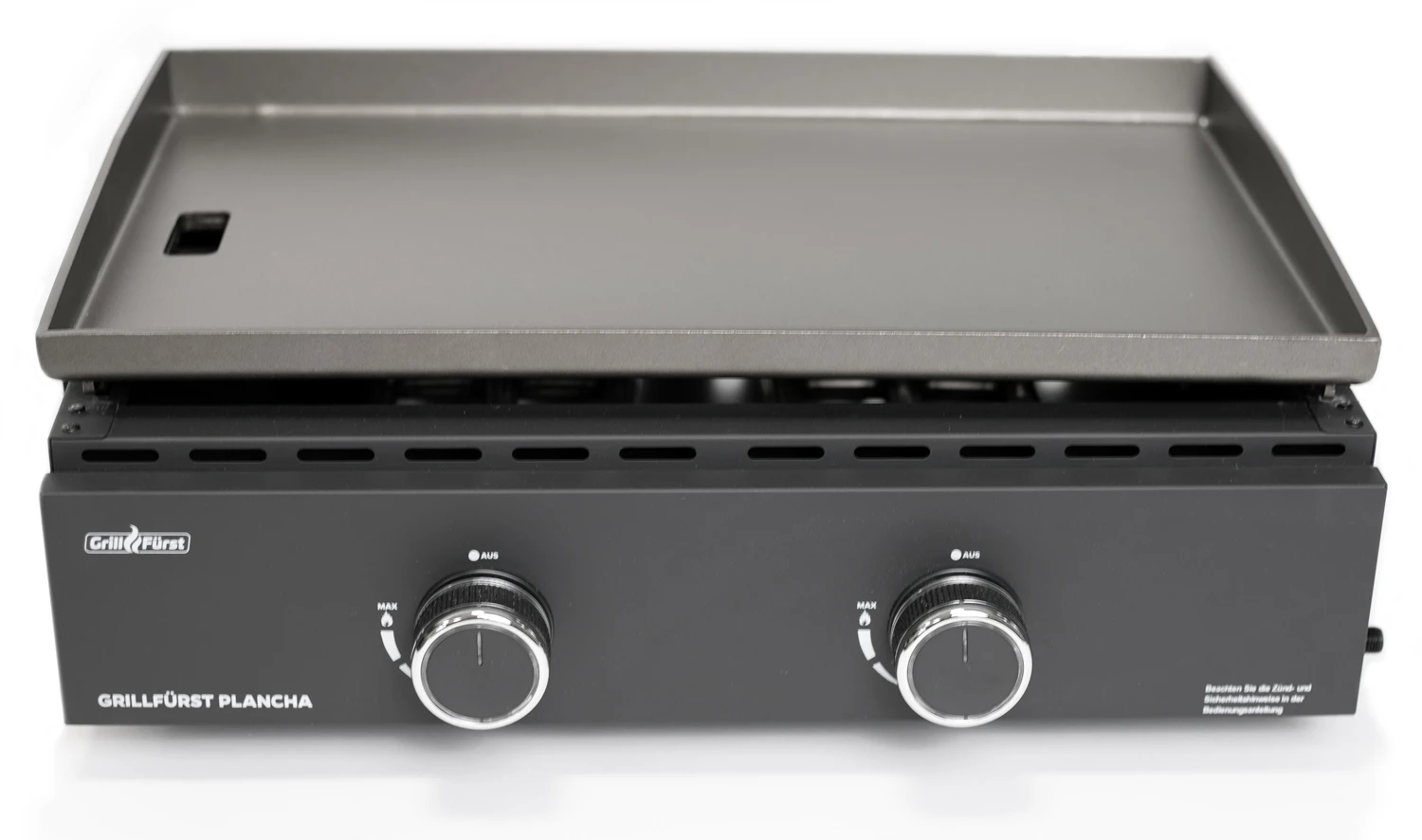 Grillfürst Plancha Grill - 2 Brenner Mit Insgesamt 7 KW Und Edelstahl Plancha - Inkl. 2 Stk. Plancha Spatel Und Grillzange 3 Grillfürst Plancha Grill - 2 Brenner Mit Insgesamt 7 KW Und Edelstahl Plancha - Inkl. 2 Stk. Plancha Spatel Und Grillzange - Image 3