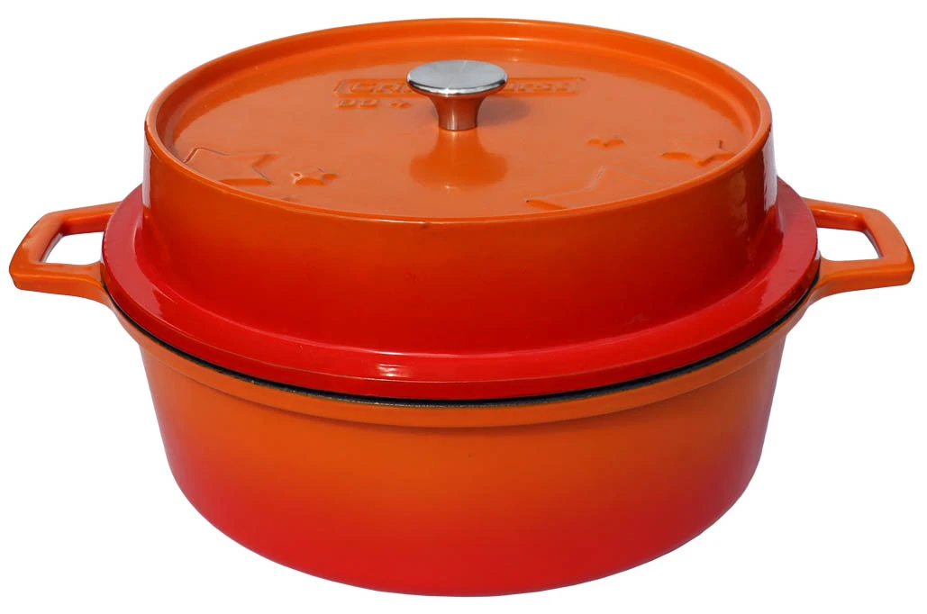 Grillfürst Emaillierter Dutch Oven Ohne Füsse DO4 - Orange 2 Grillfürst Emaillierter Dutch Oven Ohne Füsse DO4 - Orange - Image 2