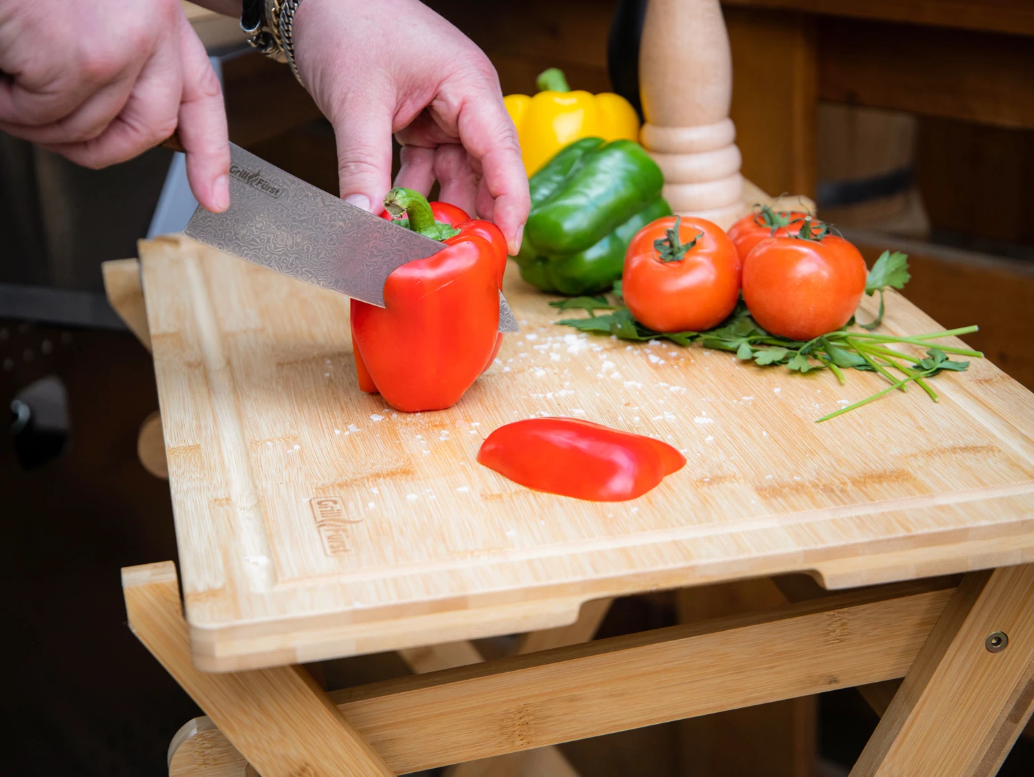 Grillfürst Grill Beistelltisch / Klapptisch Mit Abnehmbaren Schneidebrett 63 Cm X 40 Cm 4 Grillfürst Grill Beistelltisch / Klapptisch Mit Abnehmbaren Schneidebrett 63 Cm X 40 Cm - Image 4