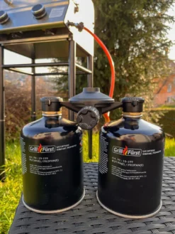 Grillfürst Kombi Kartuschen-Druckregler 50 Mbar - Für Den Anschluss Von 2 Gaskartuschen 7 Grillfürst Kombi Kartuschen-Druckregler 50 Mbar - Für Den Anschluss Von 2 Gaskartuschen -Grill Welt Geschäft Grillfuerst Kombi Kartuschen Druckregler Kompaktgrill