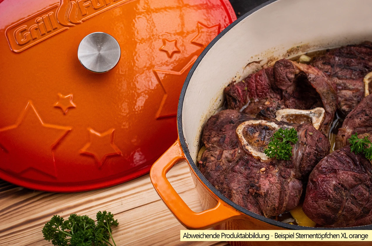 Grillfürst Dutch Oven Sternentöpfchen / Gusseisen Bräter - Emailliert - XL - Blau 3 Grillfürst Dutch Oven Sternentöpfchen / Gusseisen Bräter - Emailliert - XL - Blau - Image 3