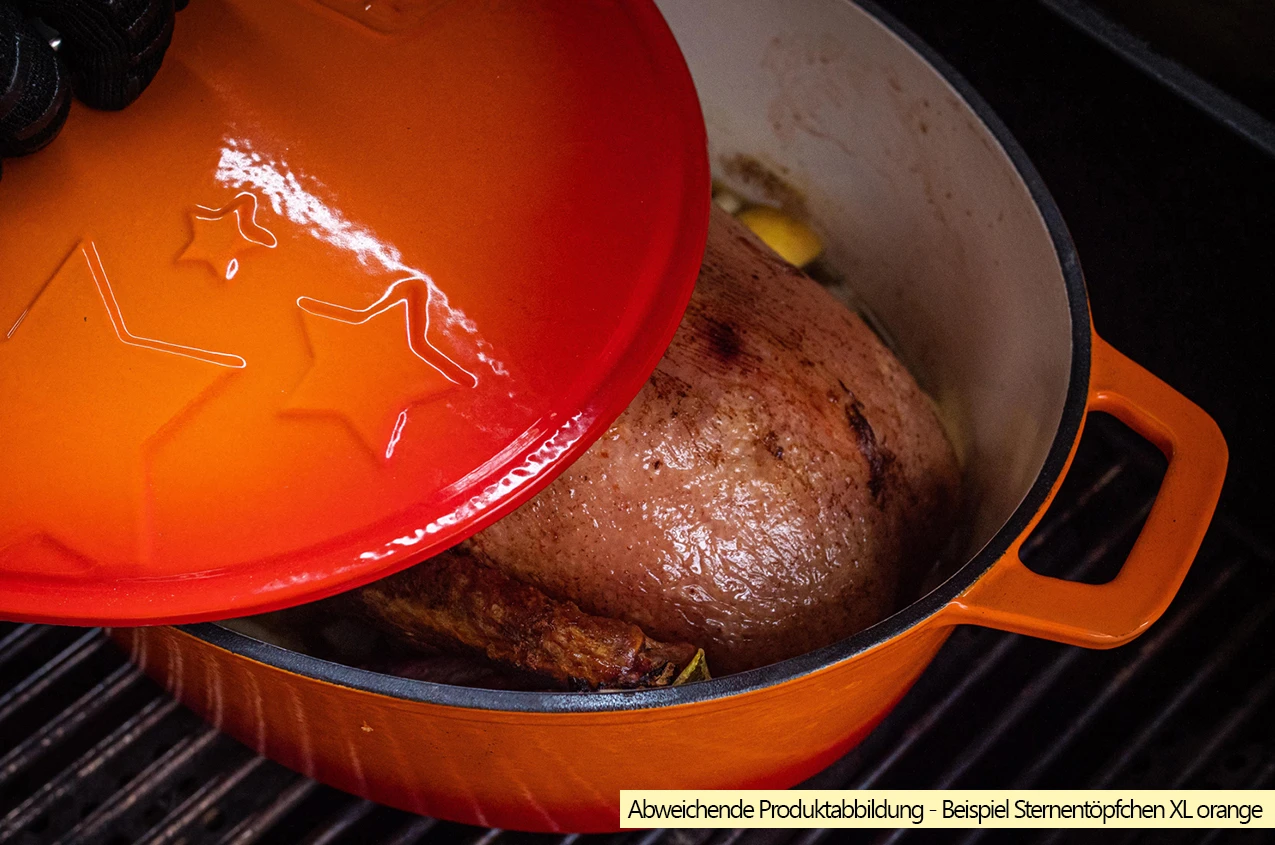 Grillfürst Dutch Oven Sternentöpfchen / Gusseisen Bräter - Emailliert - XL - Blau 5 Grillfürst Dutch Oven Sternentöpfchen / Gusseisen Bräter - Emailliert - XL - Blau - Image 5