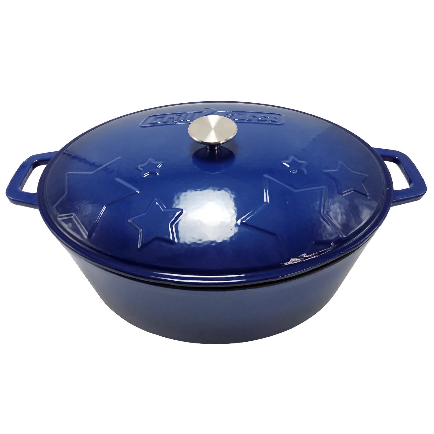 Grillfürst Dutch Oven Sternentöpfchen / Gusseisen Bräter - Emailliert - XL - Blau 1 Grillfürst Dutch Oven Sternentöpfchen / Gusseisen Bräter - Emailliert - XL - Blau