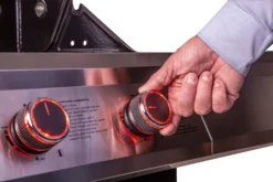 Grillfürst G310E 3-Brenner Gasgrill - 1. FC Köln Edition - Edelstahlroste -Grill Welt Geschäft Koeln Grill Beleuchtung rot Grillfuerst Gasgrill Drehregler