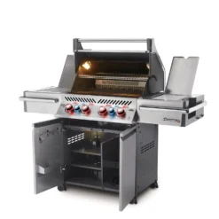 Napoleon Prestige Pro 500-3 Edelstahl Gasgrill Inkl. Drehspieß - Modell 2023 - SMART Deal Inkl. Grillfürst Grill Control -Grill Welt Geschäft Napoleon Prestige Pro 500 seitlich offen