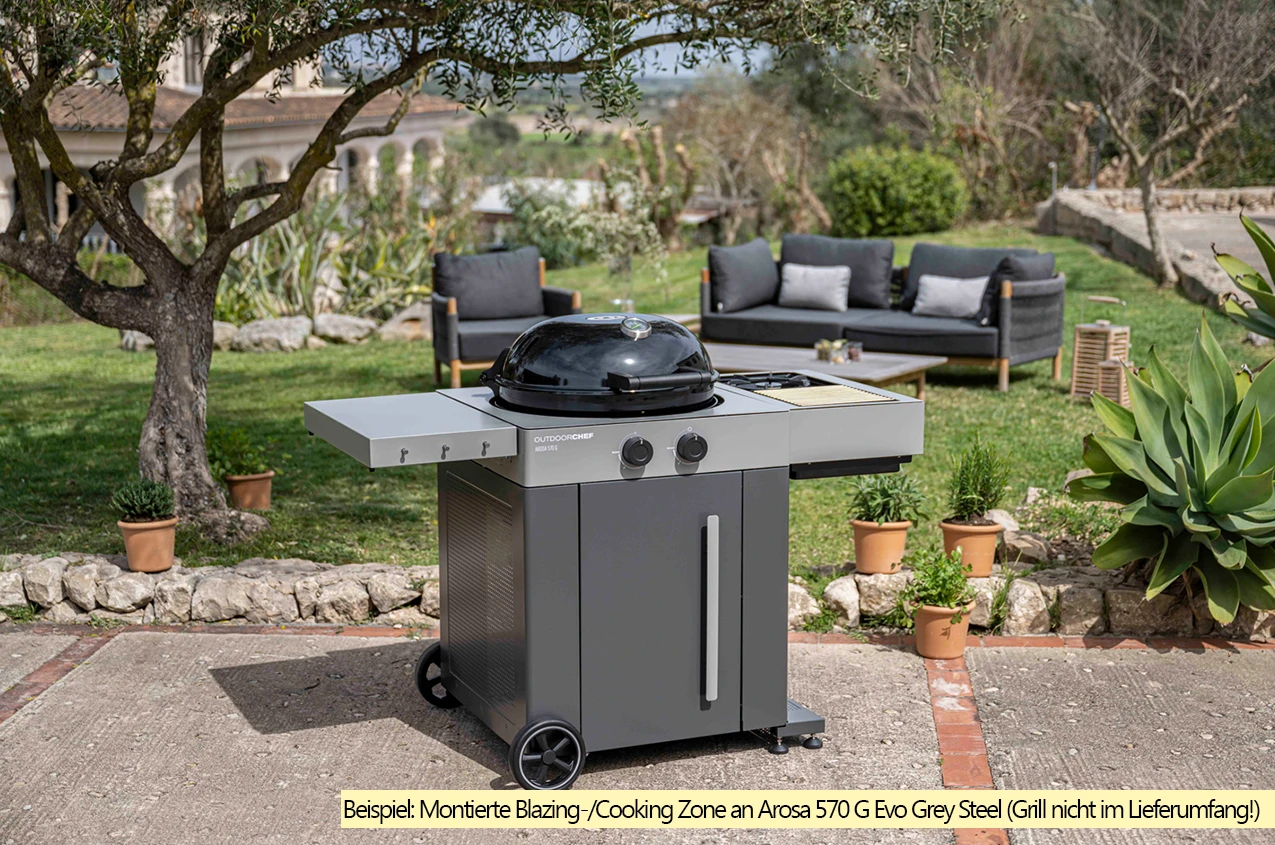 Outdoorchef Blazing Zone + Cooking Zone Kit Plus Für Arosa Evo Grey Steel 1 Outdoorchef Blazing Zone + Cooking Zone Kit Plus Für Arosa Evo Grey Steel
