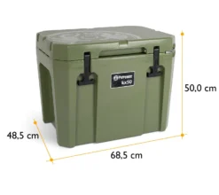 Petromax Kühlbox 50 Liter Oliv - Inkl. Sitzkissen, Haft-Unterlage Und Einsatzkorb