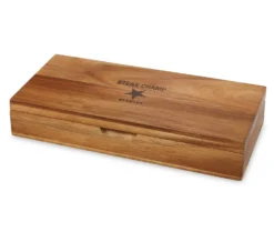 Steak Champ Gourmet Steakbesteck Set: 2 Steakmesser Und 2 Gabeln 10 Steak Champ Gourmet Steakbesteck Set: 2 Steakmesser Und 2 Gabeln -Grill Welt Geschäft Steak Champ Hourmet Messerset Kiste Geschenk 101059