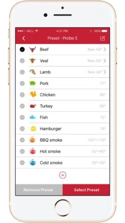 GrillEye Smart Bluetooth Grillthermometer (Grill Eye) -Grill Welt Geschäft grilleye app grillgut auswahl