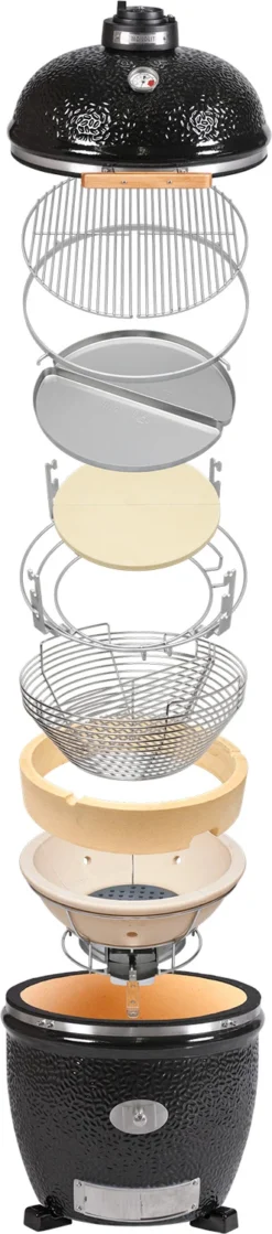 Monolith Grill LeCHEF PRO-Serie 1.0 Rot - MIT Gestell Und Seitentischen